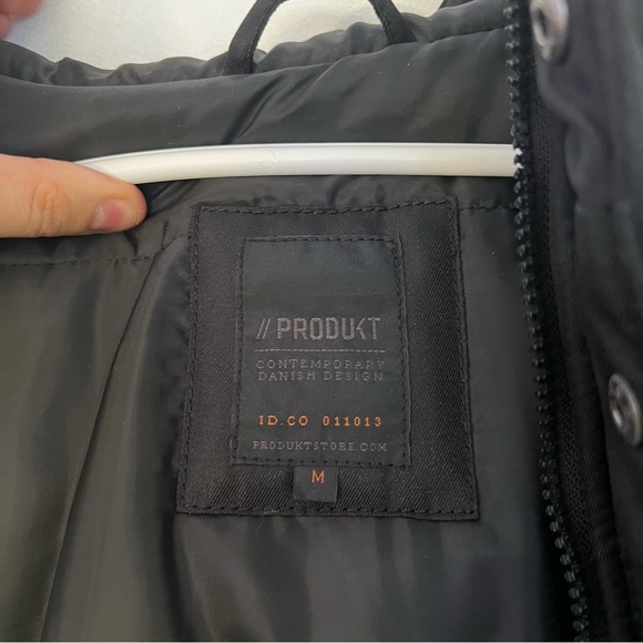 Parka PRODUKT (Jack&Jones) Warm Winter Jacket all black with zippers & buttons - Picture 7 of 8